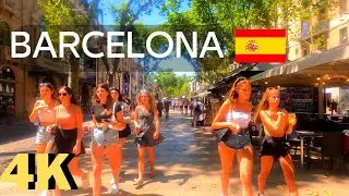 Walking on La Rambla to Plaça Catalunya, Barcelona, Spain 🇪🇸 4K