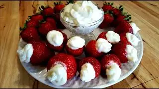 2 Ingredient Cream Cheese Fruit Dip - Stuffed Strawberries - The Hillbilly Kitchen #valentinesday