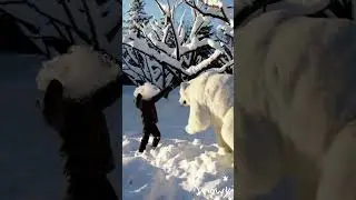 #KidAndPolarBear #SnowAdventures #PlayTime #ArcticFun #FunInTheSnow #CuteMoments #Shorts