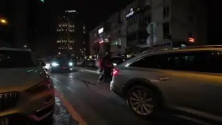Istanbul Night Walk - Beşiktaş (Ak&ccedil;am Street) - Cold Evening Ambience 4K