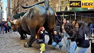 Walking the Iconic Wall Street in New York City - Spring 2023 | Manhattan/Broadway Walk [4K HDR]