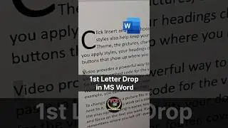 how to drop 1st letter of paragraph in ms word | MS word Paragraph 1st letter drop
