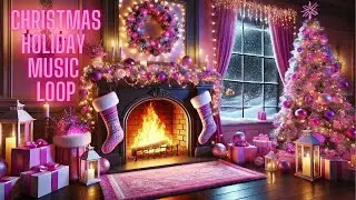 Barbie Christmas Music Loop with Fireplace Classic Holiday Background Music
