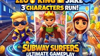 Zeo 🔥 King 👑 Jake 🧢 | Subway Surfers Ultimate Gameplay | 3 Characters Run 🚆Lova map 