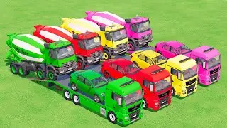 POLICE CARS, FIRE DEPARTMENT, AMBULANCE VEHICLES TRANSPORTING WITH MAN TRUCKS ! Farming Simulator 22