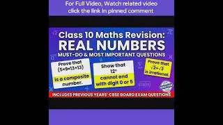 class 10  mathematics real number most important questions and previous year questions