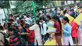 uppsc staff nurse conventional form submitted by hand in prayagraj... lots of crowd