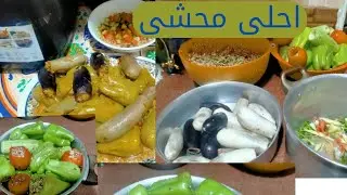  🟠طريقة عمل أحلى محاشي سريعة | فلفل وبتنجان وكوسة + سر تقوير البتنجان بسهولة