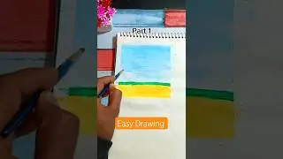 Simple Nature Landscape Drawing 🌳 | Easy Painting for Beginners