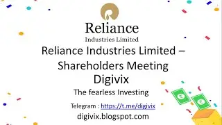 Reliance Industries Limited - Shareholders Meeting - Live | Digivix