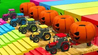 HALLOWEEN is HERE! TRANSPORTING GIANT PUMPKINS WITH ZETOR TRACTORS in Farming Simulator 25 🎃🚜