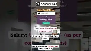 Remote Work From Home Job | CometChat Hiring Freshers #workfromhome