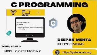 12. #operatorsinc : #modulooperator in #cprogramming #division | #cprogramming by Deepak Sir
