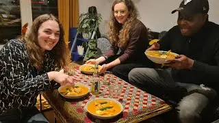 AMAZING!!!😳 German Girls Cook Ghana Fufu and Groundnut Soup