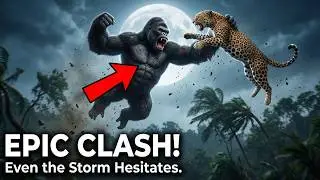 Ghost Leopard Attacks Gorilla at Night  Moonlight Battle of Courage