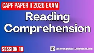 10. Reading Comprehension || CAPF paper II 2026 Exam || BY Rashmi Ma'am