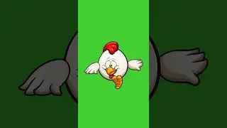 Cartoon Chicken Front Run on Green Screen Background | HD