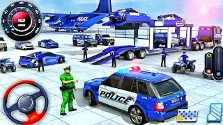 US Police Car Park Transporter Driving - Police Trailer Truck Driver Simulator - Android Gameplay