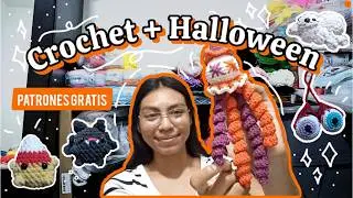 Tejiendo 5 Patrones GRATIS de Halloween🎃/Crochet🧶✨/ Free Pattern🧶/Spooky Season🎃