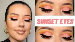 SUNSET EYESHADOW TUTORIAL | HOODED EYES | USING HNB COSMETICS DARE TO BE DIFFERENT PALETTE!
