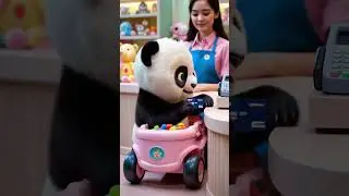 happy panda buy mini car his brother ai cartoon
