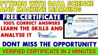 Python With Data Science And Machine Learning Certificate | Free Certificate.