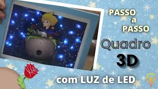 Diy quadro 3D com luz de led ( Pequeno Príncipe)
