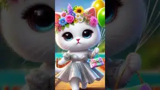 Beautiful ❤️❤️ small cute cat selling balloons