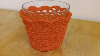 Schönes Windlicht häkeln, Glas umhäkeln (Rechtshänder) 