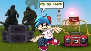 BANG CUPU BIKIN KONSER FNF‼️ UNDANG GODZILLA KONG SIREN HEAD!! (Gmod)