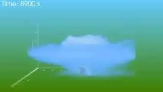 Plinian eruption with 1M cells -- ash mass fraction and vorticity