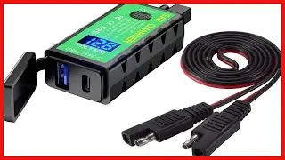 YONHAN Motorcycle USB Charger SAE to USB Adapter, Total 36W Dual USB Type C PD & Quick Charge 3.0