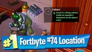 Fortnite Fortbyte #74 Location - Found in a Filing Cabinet Inside Assassins Basement on Desert Coast