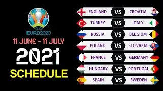 UEFA Euro 2020 (2021) Full Match Schedule: Group-stage Fixtures Date & Time