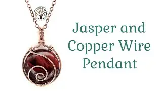Jasper and Copper Wire Pendant
