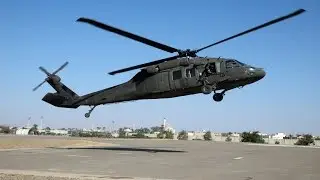 Flying back home in a black hawk