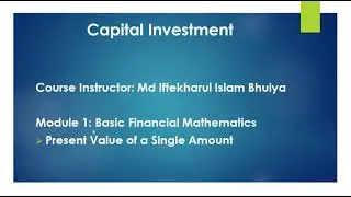 Present Value of a Single Amount