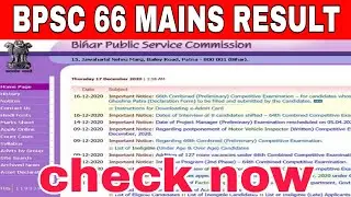 66th BPSC MAINS RESULT 2022