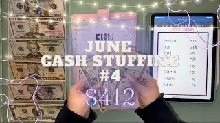 JUNE Cash Stuffing #4 | $412 | Cash Envelopes | Low Income College Student | Long/Short Term Goals |