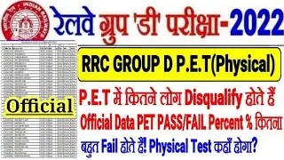 RRC GROUP D P.E.T PHYSICAL,PET में कितने लोग FAIL होते हैं PET PASS/FAIL % कितना?बहुत FAIL,PET कहाँ?