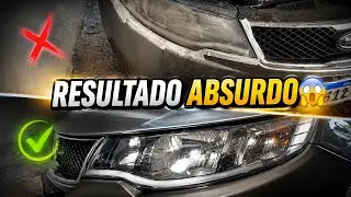 POLINDO FAROL COM A FURADEIRA EM CASA. como Remover queimado amarelado 