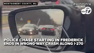 Police chase starting in Frederick ends in wrong-way crash along I-270