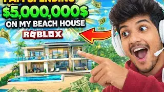 i spended 500$ million dollars on my beach house in Giga Mansion Tycoon roblox 