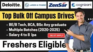🔥Urgent Hirings! Deloitte NLA, L&T, Cognizant Hiring | 8 LPA | Any graduate | 2025&ndash;2021 Batch