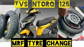 TVS Ntorq 125 Tyre Change - Front & Rear - Tamil - தமிழ் - MRF Tyres
