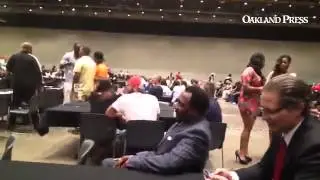 Former boxing champ Tommy Hearns is in the house at Cobo Center fights #detroitboxing