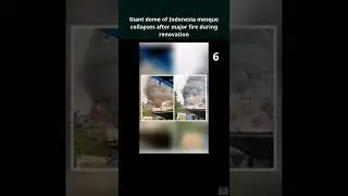 Giant dome of Indonesia mosque collapses after major fire during renovation