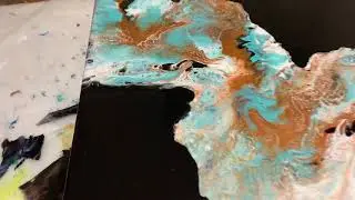 Acrylic Floral pour art with Negative space.