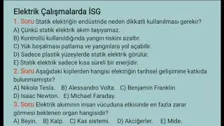 İş Sağlığı ve Güvenliği - I final sınavına hazırlık sorular (video 1)
