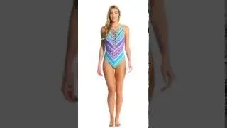 BLEU Rod Beattie Desert Heat Lattice Front One Piece Swimsuit | SwimOutlet.com